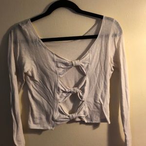 Long Sleeve White Crop Top